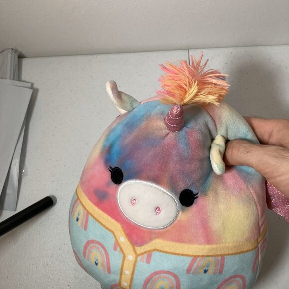 Squishmallows Rainbow Unicorn Pig with Wings & Mohawk - 8" Plush - Used - Picture 6 of 10